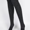 Stone-Embellished Knee-High Acrylic Socks