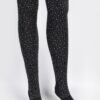 Stone-Embellished Knee-High Acrylic Socks