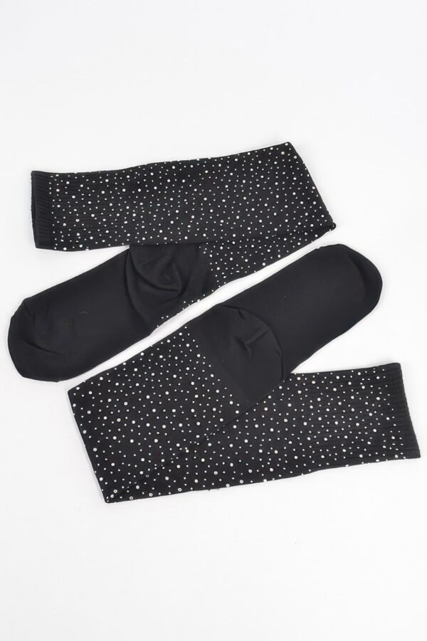Stone-Embellished Knee-High Acrylic Socks