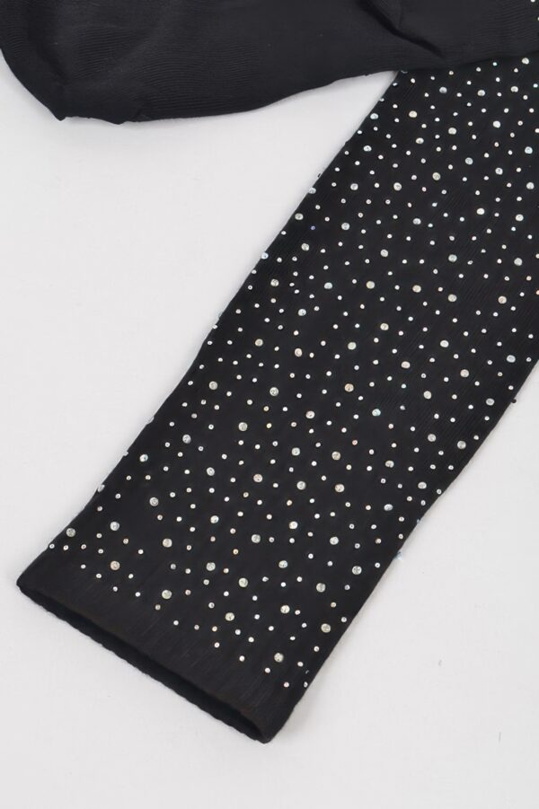 Stone-Embellished Knee-High Acrylic Socks