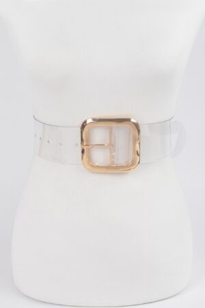 Clear PVC Belt – Metal Buckle Accent