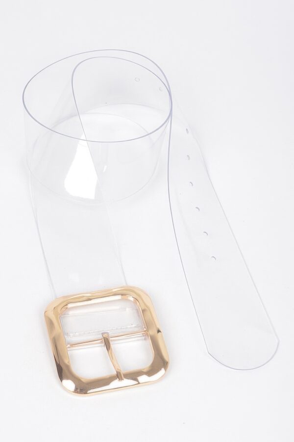Clear PVC Belt – Metal Buckle Accent