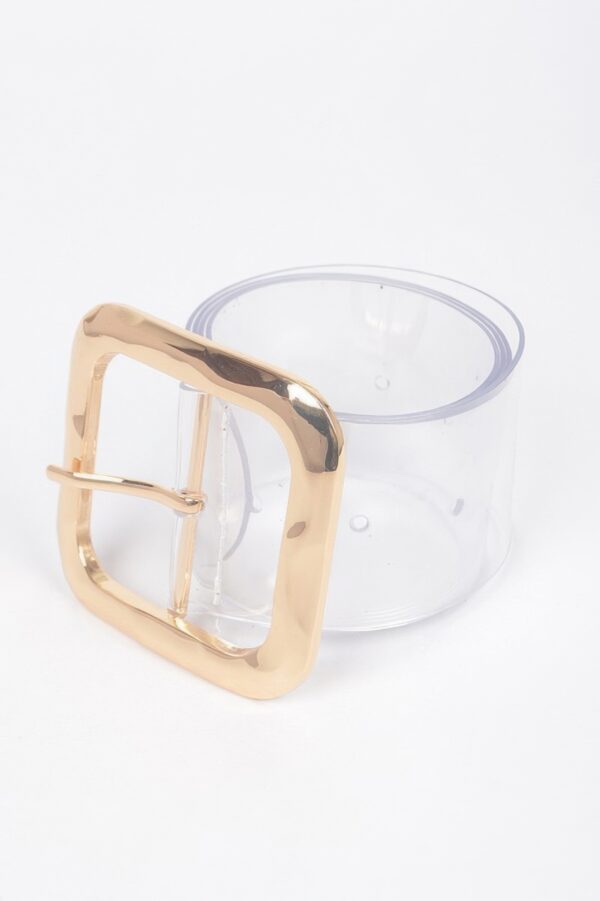 Clear PVC Belt – Metal Buckle Accent