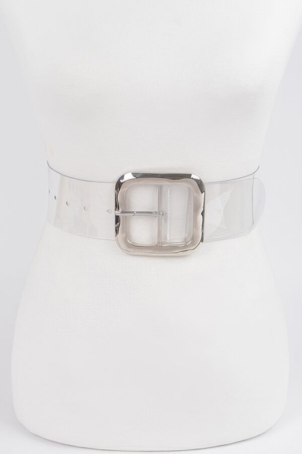 Clear PVC Belt – Metal Buckle Accent