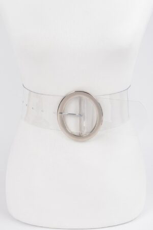 Transparent Round Buckle Belt – Clear PVC