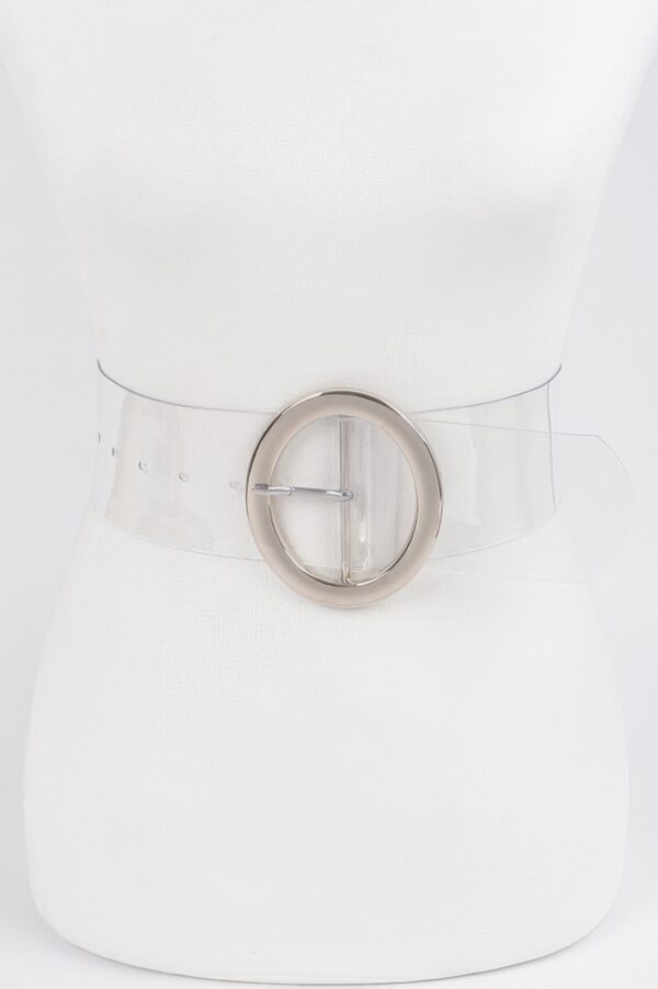 Transparent Round Buckle Belt – Clear PVC