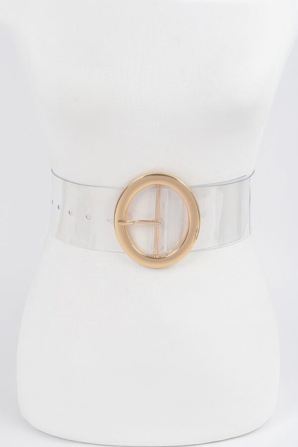 Transparent Round Buckle Belt – Clear PVC