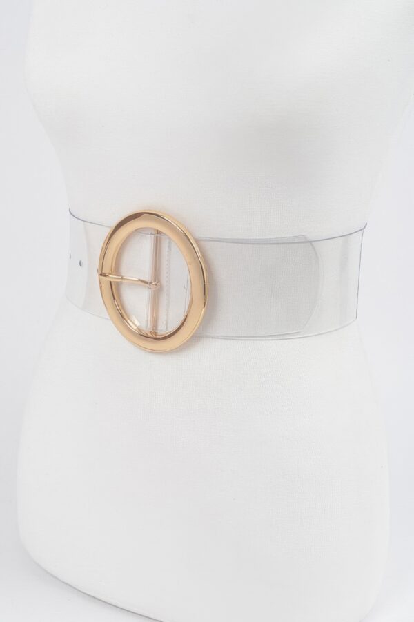 Transparent Round Buckle Belt – Clear PVC