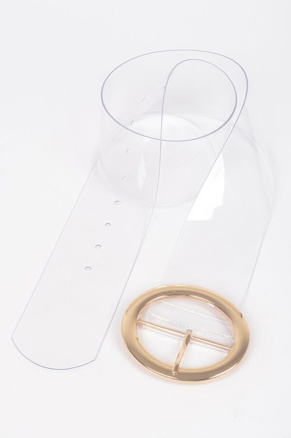 Transparent Round Buckle Belt – Clear PVC