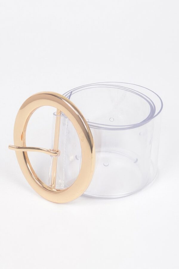 Transparent Round Buckle Belt – Clear PVC
