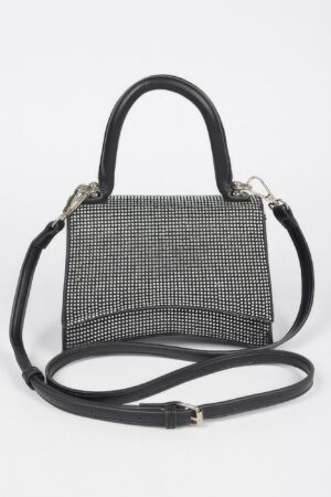 Rhinestone Top Handle Bag – Structured Evening Clutch