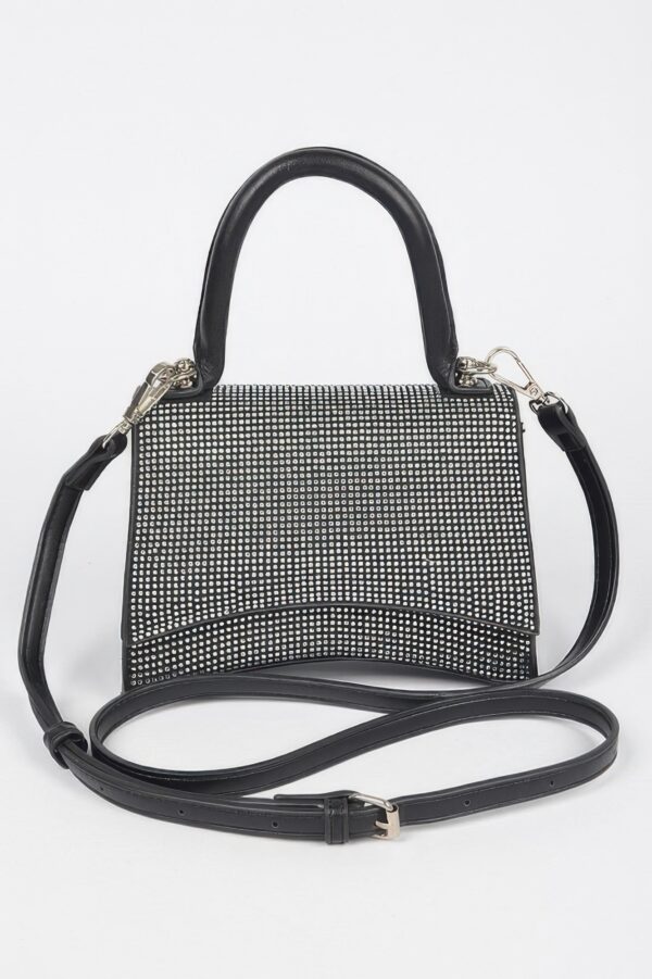 Rhinestone Top Handle Bag – Structured Evening Clutch