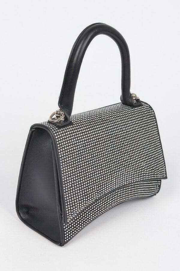 Rhinestone Top Handle Bag – Structured Evening Clutch