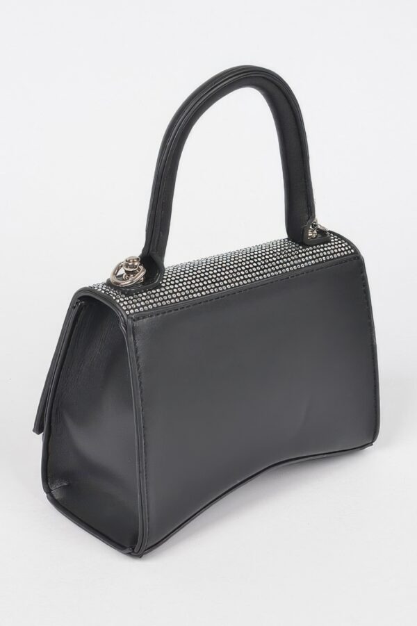 Rhinestone Top Handle Bag – Structured Evening Clutch