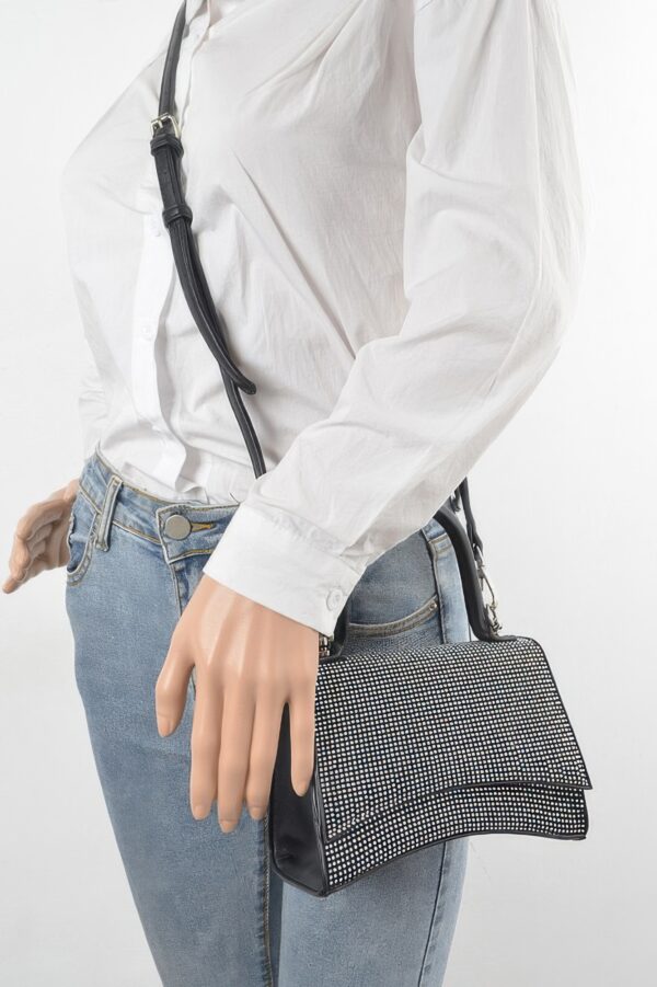 Rhinestone Top Handle Bag – Structured Evening Clutch