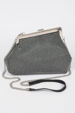 Rhinestone Frame Party Clutch – Structured Sparkle