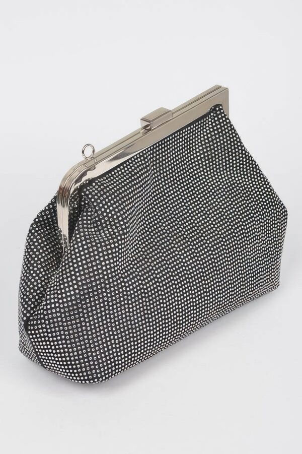 Rhinestone Frame Party Clutch – Structured Sparkle