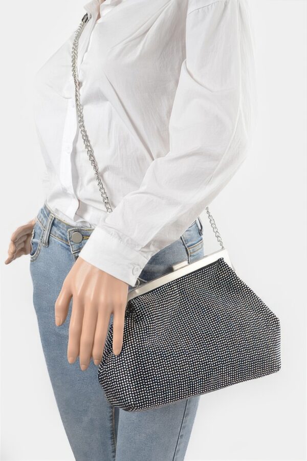 Rhinestone Frame Party Clutch – Structured Sparkle
