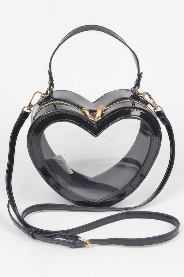 Heart-Shaped Clear Crossbody Bag – PVC & PU