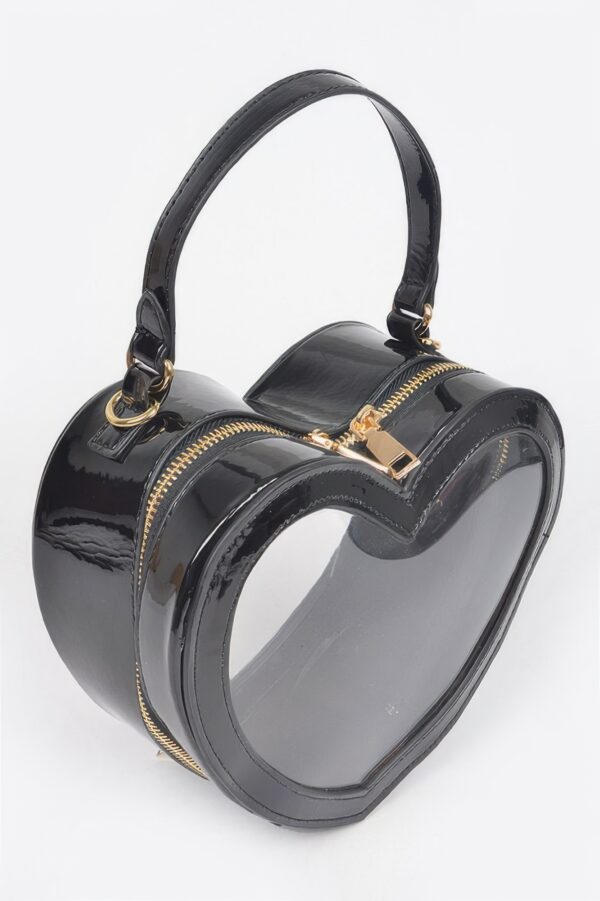 Heart-Shaped Clear Crossbody Bag – PVC & PU
