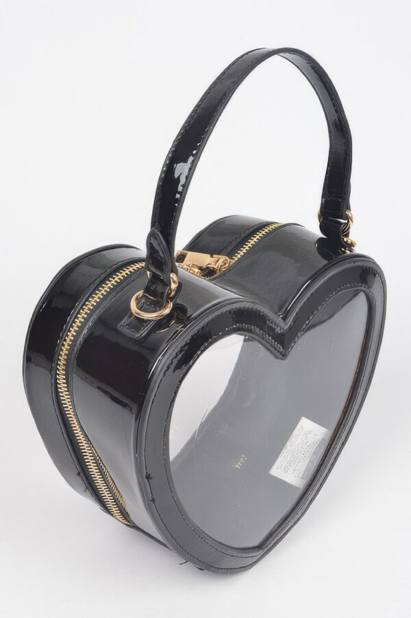 Heart-Shaped Clear Crossbody Bag – PVC & PU