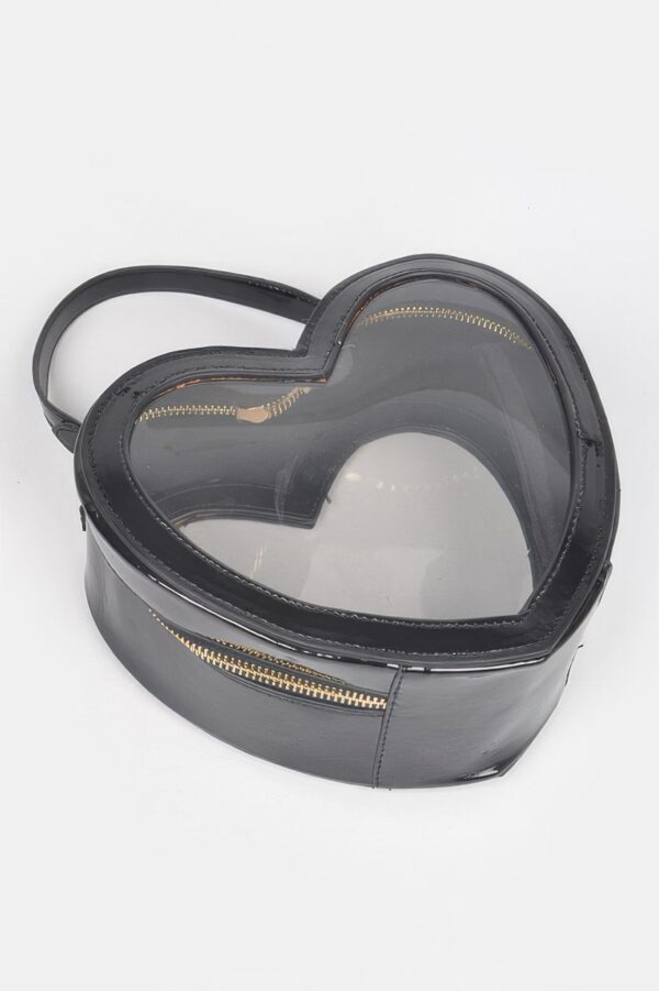 Heart-Shaped Clear Crossbody Bag – PVC & PU