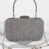 Rhinestone Fringe Hard Clutch – Mixed Metal Accents