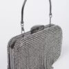 Rhinestone Fringe Hard Clutch – Mixed Metal Accents