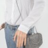 Rhinestone Fringe Hard Clutch – Mixed Metal Accents
