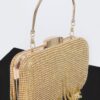 Rhinestone Fringe Hard Clutch – Mixed Metal Accents