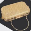 Rhinestone Fringe Hard Clutch – Mixed Metal Accents