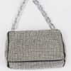 Oversized Rhinestone Bag with Link Chain Strap