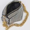 Oversized Rhinestone Bag with Link Chain Strap