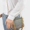 Oversized Rhinestone Bag with Link Chain Strap