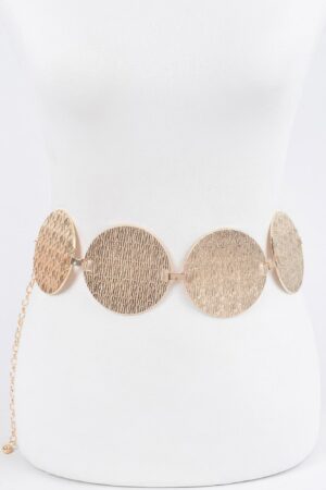 Plus-Size Iron Waist Belt with Circular Plating