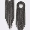 Rhinestone Fringe Drop Earrings – Cascading Strands