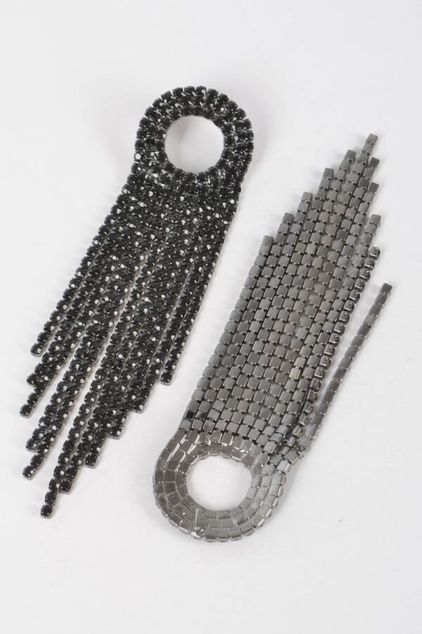 Rhinestone Fringe Drop Earrings – Cascading Strands