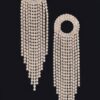Rhinestone Fringe Drop Earrings – Cascading Strands