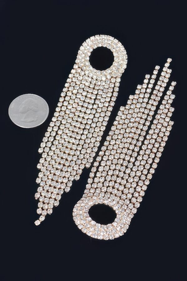 Rhinestone Fringe Drop Earrings – Cascading Strands
