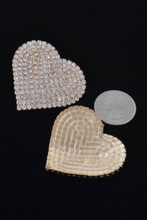 Rhinestone Heart Stud Earrings – Sparkling Heart Accent