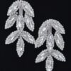 Rhinestone Leaf Drop Earrings – Sparkling Leaf Silhouette
