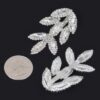 Rhinestone Leaf Drop Earrings – Sparkling Leaf Silhouette