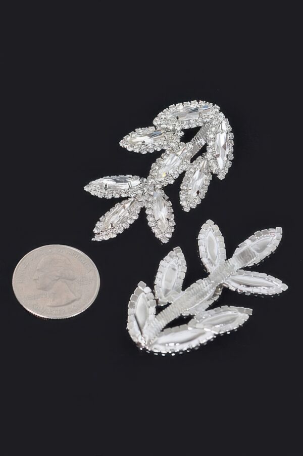 Rhinestone Leaf Drop Earrings – Sparkling Leaf Silhouette