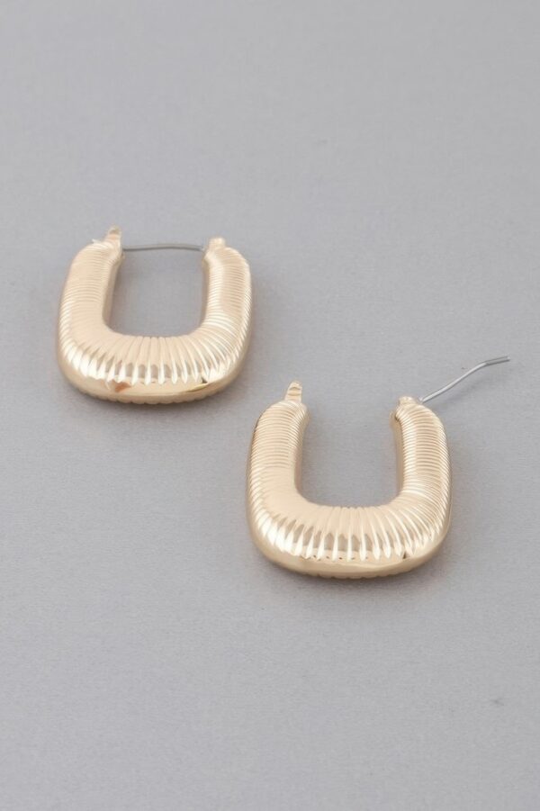 Gold-Dipped Medium Textured Hoop Earrings
