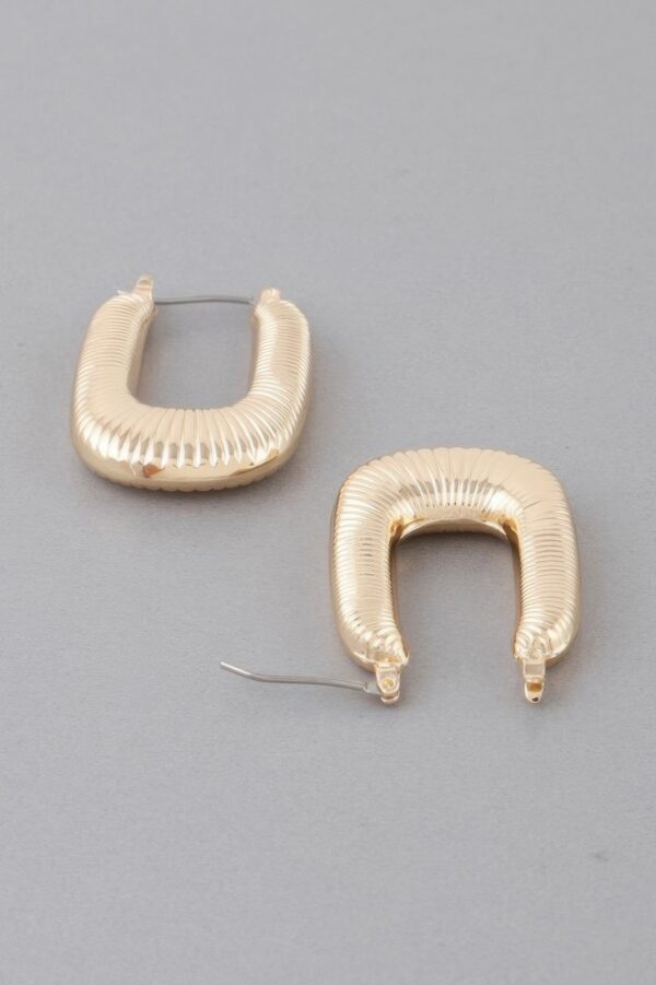 Gold-Dipped Medium Textured Hoop Earrings