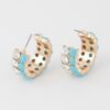 Double Jewel Stone Hoop Earrings – Compact Sparkle