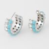 Double Jewel Stone Hoop Earrings – Compact Sparkle
