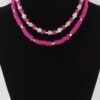 Layered Two-Tone Disk Necklace – 14-inch Short Chain