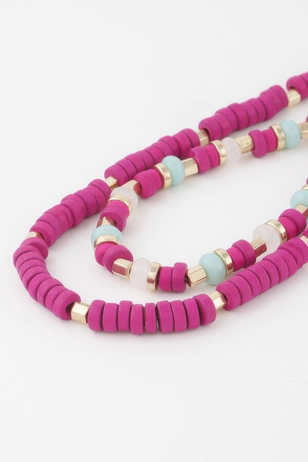 Layered Two-Tone Disk Necklace – 14-inch Short Chain