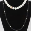 Two-Toned Beaded Long Necklace – Layered Silhouette
